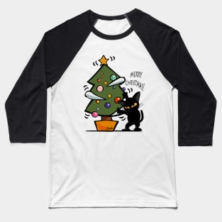 Cat Christmas Baseball T-Shirt